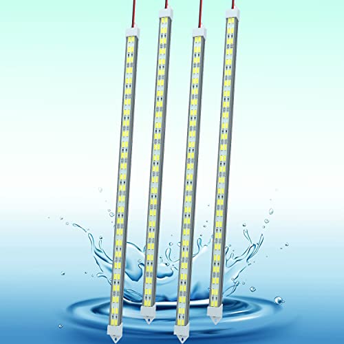 12V LED Light Bar Waterproof, 12V LED Light Strip 54 LEDs 7000K White Color Enclosed Trailer Interior DIY Cabinet LED Light Strip for Car,Trailer,Motorhome,Van,RV,Truck Bed Lights(4 Pack)