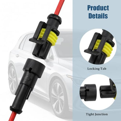 5PCS 1 Pin Car Electrical Wire Connector, Waterproof Male and Female Vehicle Terminal Wire Connectors Plug, Automotive Wire Plug Socket Kit, Universal for Sedan Truck Motorcycle - size: 1 Pin