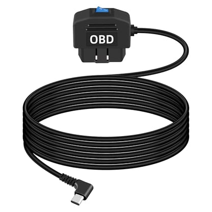 GELRHONR Right Angle OBD Power Cable for Dash Camera, USB C OBD2 Dashcam Hardwire Kit with 24 Hours Surveillance and Acc 2 Mode 11.5FT, for EV Hybrid Fuel Vehicles(Right Angle USB C Black) - color: Right Angle USB C Black