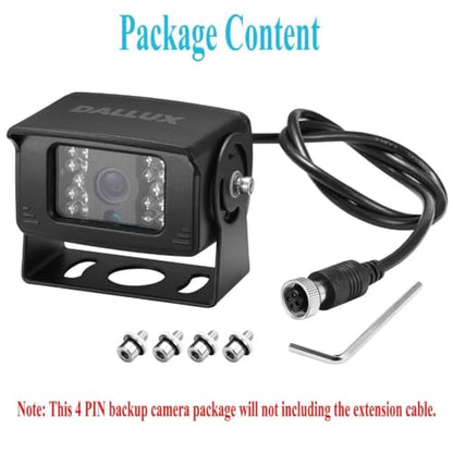 Bus Truck Vehicle Backup Cameras Wide View Angle cab cam Rearview Reverse Waterproof Night Vision 4 PIN Cam for Travel Trailer/Pickup/Van/RV Camper/Motor Home (12V,package not include extension cable) - color: DL003