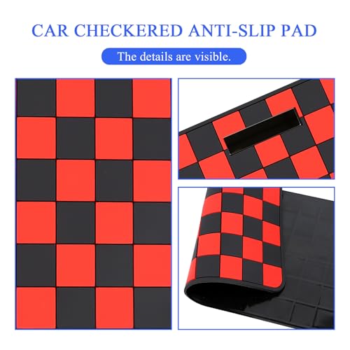 Wuyaoyao 2PCS Car Dashboard Anti Slip Mat, 12.2"×8.3" Non-Slip Dashboard Sticky Pad, PVC Car Dash Gripping Mat, Multifunctional Auto Grip Mat for Phones Sunglasses Keys Electronic Devices (Red) - color: Red