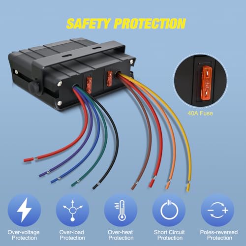 Nilight 6 Gang Rocker Switch Box Waterproof 60Amp Max - color: Blue 6 Gang Switch Box