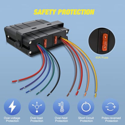 Nilight 6 Gang Rocker Switch Box Waterproof 60Amp Max - color: Blue 6 Gang Switch Box