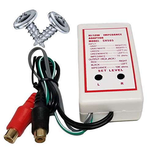 Bass Rockers HLC100 2-Channel High to Low Level Speaker Line Output Converter, Adjustable RCA Signal, Gold-Plated Connectors & Mounting Hardware for Adding Amplifier/Subwoofer to Factory Radio (2)