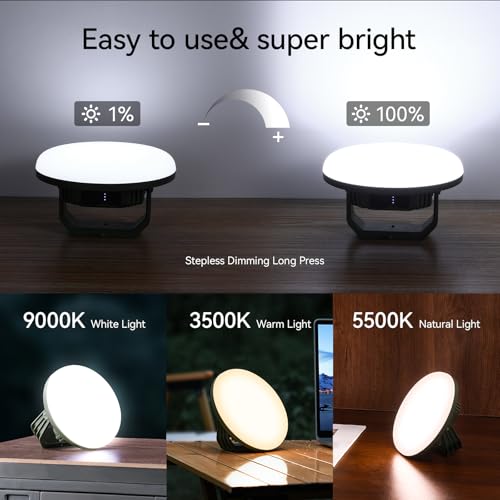 VAVOFO 42W 4000LM LED Camping Lantern Rechargeable, 10,000mAh Camping Lights, 3 Lighting Modes, IP65 Waterproof Flashlight , Portable Tent Light with Magnetic Base for Emergencies & Holiday Fun - size: 42W(Green)