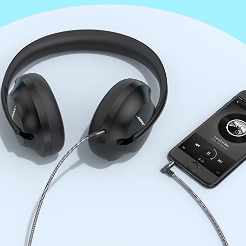 3.5mm to 2.5mm Aux Audio Cable (6.6FT), 90 Degree Right Cord Compatible with Bose 700 QuietComfort QC45 QC35II QC35 QC25 Noise Cancelling Headphones, JBL E45BT E55BT E65BTNC Bluetooth Earphone(Grey) - size: 1-Pack