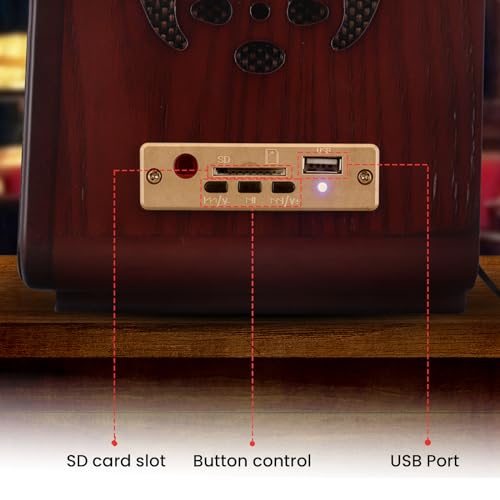 Pyle Retro Wireless Bluetooth Radio Speaker - Classic Vintage Style Audio Sound Receiver System w/Built-in Stereo Speakers, USB, SD Card Slot, AUX, RCA, MP3, AM/FM Tuner PUNP34BT.5