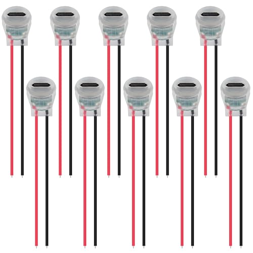 10PCS Newly Upgraded LED USB-C Connector Type-C Female Chassis 2 Pin Socket Connector Waterproof Jack Female Charging Port 3A USB-C（Circular） - style: G
