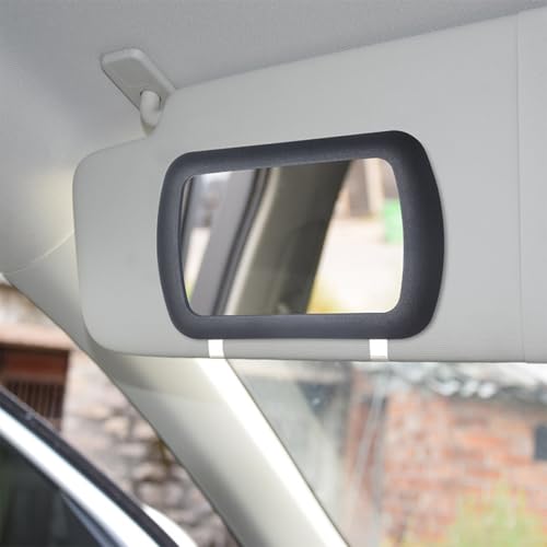 Car Sun Visor Vanity Mirror, Clip-on Vehicle Sun Shading Cosmetic Makeup Mirror, HD Automotive Interior Vanity Looking Glass for Women Girls, Universal for SUV RV Truck