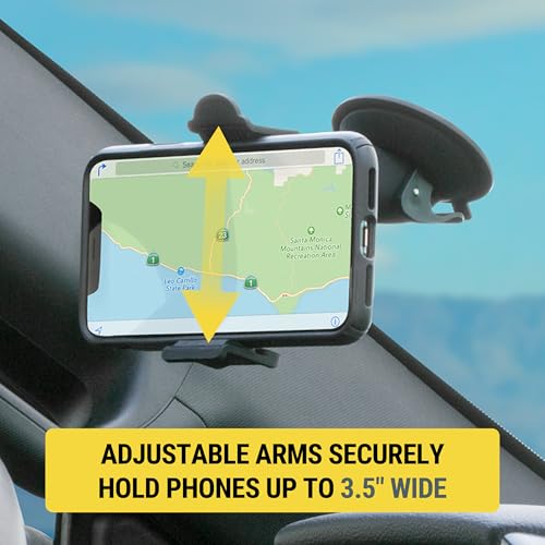 Scosche HDVM Universal 3-in-1 Vent/Windshield/Dashboard Cell Phone Holder Car Mount, Suction Cup Phone Mount with Vent Clip, Compatible with iPhone 16/15/14/13/12 & Mobile Phones up to 3.5 inches - style: Dash / Vent