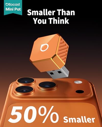 OTTOCAST Mini Pot 2-in-1 Wireless CarPlay & Android Auto Adapter (USB-A) - color: Orange 2 (USB-A)