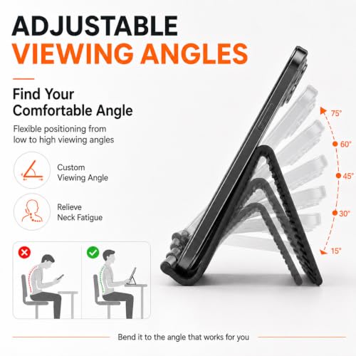 2PCS Portable Foldable Silicone Aluminum Phone Holder, Black - color: Phone Stand 2PCS-Black