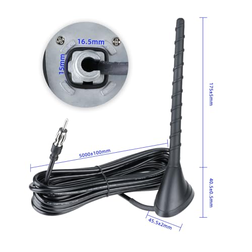 Superbat Universal Car Radio Antenna Roof Mount FM AM Stereo Antenna Replacement Aerial for Vehicle Truck SUV Marine Boat Radio Stereo Head Unit Receiver