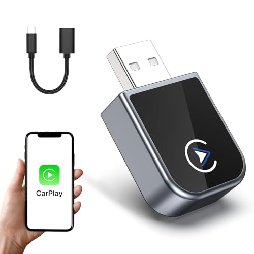 Wireless CarPlay Adapter for iPhone 2025 Upgrade, Mini Size, Convert Wired to Wireless, Plug & Play, Zero Latency, USB A & C Compatible, Works with 2015+ Cars & iPhone 6+