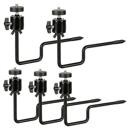 5 Pack Trail Camera Tree Mounts, 360° Rotatable Hunting Cam Brackets with 1/4" x 20 Screw, Durable 5KG Capacity Surveillance Cameras Holder for Outdoor Surveillance and Wildlife Monitoring