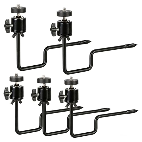 5 Pack Trail Camera Tree Mounts, 360° Rotatable Hunting Cam Brackets with 1/4" x 20 Screw, Durable 5KG Capacity Surveillance Cameras Holder for Outdoor Surveillance and Wildlife Monitoring