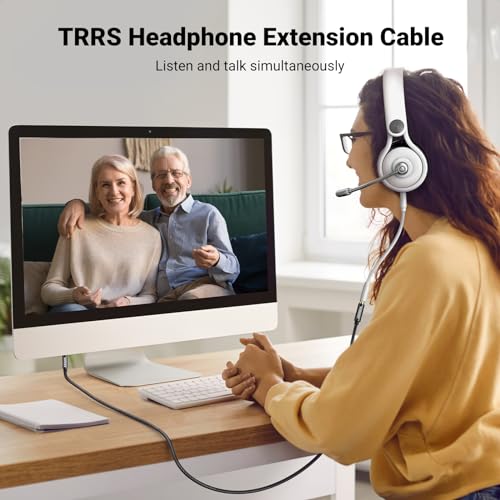 UGREEN Headphone Extension Cable 3.5mm Aux 4 Pole TRRS Stereo Cord 1.5FT - size: 1.5FT