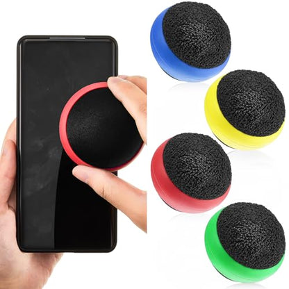 Suclain 4 Pack Screen Cleaner Balls Car Phone Screen Cleaning Cleaner Ball Microfiber Touch Cleaning Ball for Easter Computer Laptop Phone Monitor(Red, Blue, Yellow,Green) - color: Red, Blue, Yellow,Green