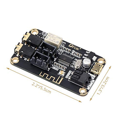 DROK Blue~Tooth Board, 12V Audio Receiver Blue~Tooth Module DC 5V-12V Portable Wire~Less Electronics Stereo Music Receive Circuit Chip with Micro USB Port for Headphone Speaker Home Sound System DIY