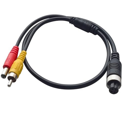 4-Pin to RCA Adapter Cable - M12 Adapter, AV DC Connector, Video Extension for Car Backup Camera (4-Pin Female to RCA+DC Male) - size: 4 pin Famale to rca+dc Male