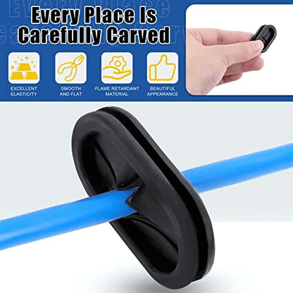 Glarks 10Pcs 1/2" x 1-1/16" - 13 x 27mm Oval Closed Rubber Grommet, Drill Hole Double-Sided Firewall Hole Plug Wire Protection Electrical Wire Gasket for Wire, Plug, Automotive, Plumbing - size: 1/2" x 1-1/16"