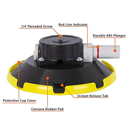 IMT 6" Suction Cup Camera Mount with 360 Ball Head, Air Pump Vacuum Suction Mount for Action Camera/DSLR/Camcorders/Phone, Camera Holder on Windshield/Window/Dashboard/Boats - size: 6"