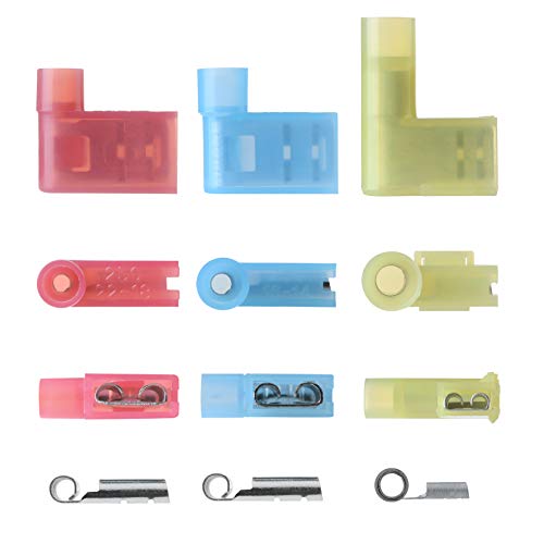 330 Pcs XHF Mix Nylon Female Male Spade Connectors 22-10 AWG Quick Disconnect Wire Terminals Insulated Wire Crimp Connectors - size: Female&Male Mix 330PCS