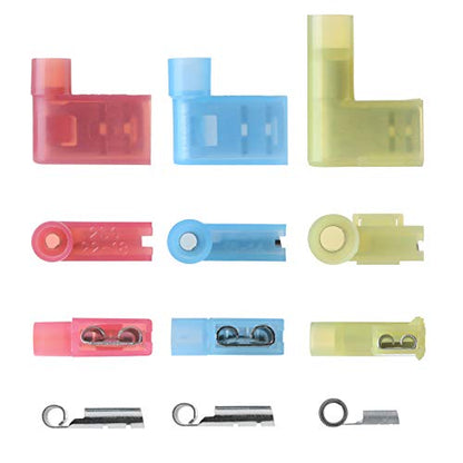 330 Pcs XHF Mix Nylon Female Male Spade Connectors 22-10 AWG Quick Disconnect Wire Terminals Insulated Wire Crimp Connectors - size: Female&Male Mix 330PCS