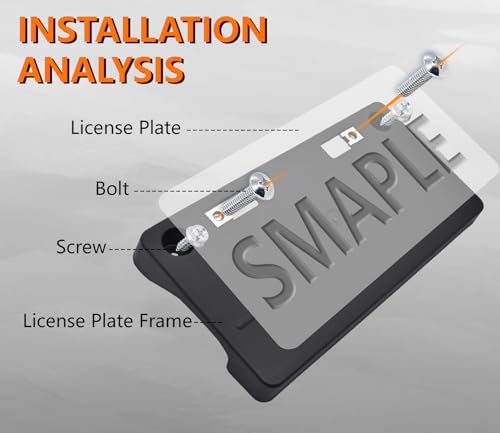 Front License Plate Frame for Toyota Highlander Accessories 2020-2024 - size: For Highlander 2020-2024