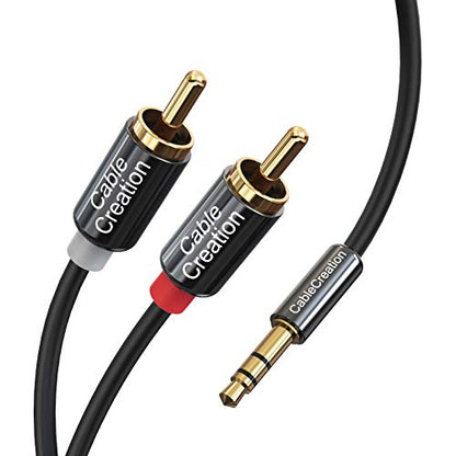 CableCreation 3.5ft 3.5mm to RCA Cable, Stereo Y Splitter Cord for Echo Dot, Smartphone, MP3, Tablet, Speaker, HDTV - size: 3.3FT, style: PVC Jacket