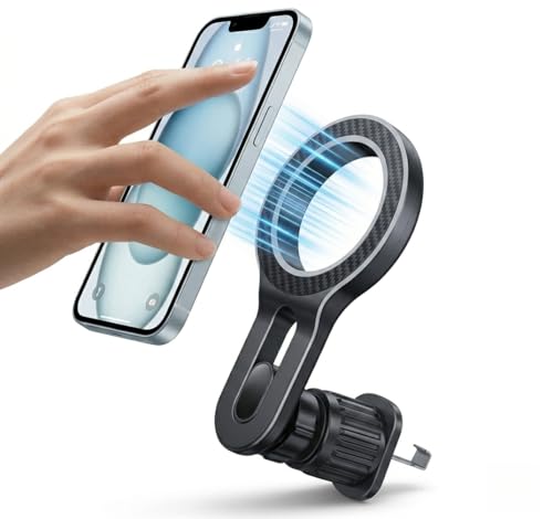 Magnetic Car Air Vent Phone Holder, Upgraded Metal Hook 360° Rotatable Universal Car Phone Mount, Strong Magnet Hands Free Smartphone Holder Compatible with All Phones