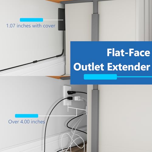 LIDER Outlet Extender with 3 Receptacles, 12W USB-A & USB-C, Flat-Face - color: Black, size: 2 Pack