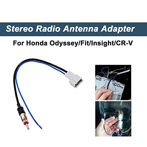 RED WOLF Radio Antenna Wire Harness Adapter Compatible with Honda Civic/Accord/Fit/CR-Z/CR-V/Odyssey/Pilot/Insight, Acura ILX 2012-2016 Aftermarket Stereo CD Play Mount Cable - size: Round Peg
