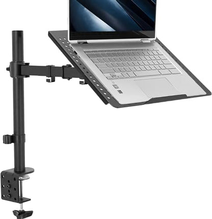 VIVO Single Laptop Notebook Desk Mount Stand, Fully Adjustable Extension with C-clamp, Fits up to 17 inch Laptops, Black, STAND-V001L - style: Desk Mount
