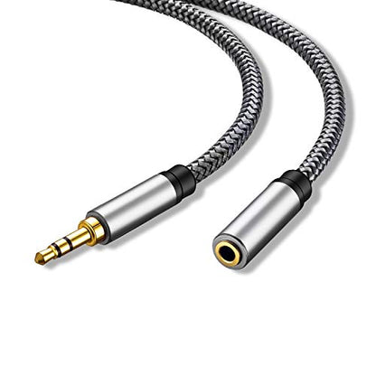 Tan QY 3.5mm Audio Extension Cable 1.5ft, Male to Female for Headphone - size: 1.5Ft/0.5M