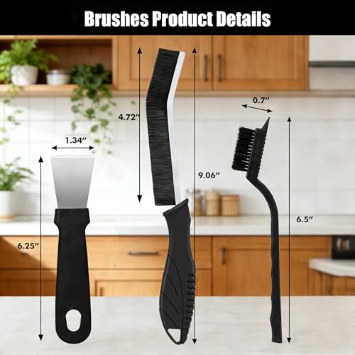 Crevice Cleaning Brush Set - Hard Bristle Scrub Brushes Tools, Small Gap Cleaning Brushes for Cars, Offices, Appliances, Ktichen, Bathroom, Window Grooves and Corners