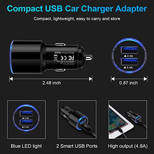 Car Charger Adapter, 5Pack 4.8A Dual Port Fast Charge Car Phone Charger
