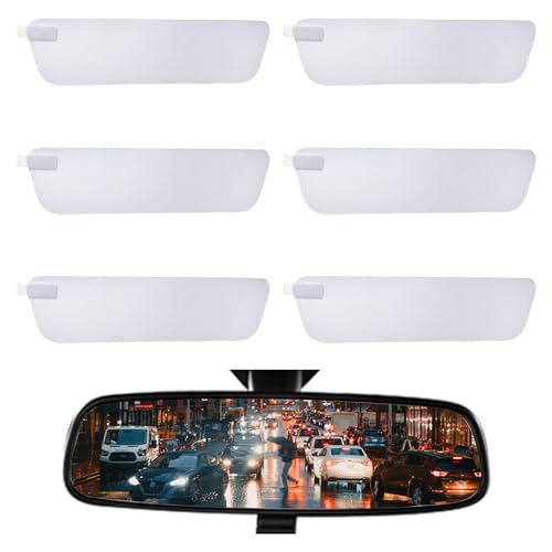6PCS Anti Glare Film for Car 1.96 in ×7.87 in Rearview Mirror Protective Tint Film for Night Driving, Anti Glare Film Side Mirror Tint Easy Install, Clear Vision for Night Driving