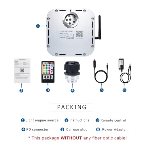 AKEPO Car Home 32W Twinkle Fiber Optic Light Engine, Bluetooth APP Control+Music Activated+28-Key Remote Control for Fiber Optic Star Ceiling - size: 32W Twinkle