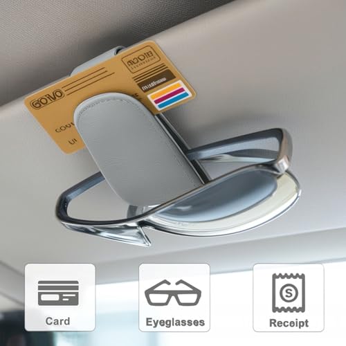 Car Sunglass Holder for Visor, Magnetic Car Eyeglass Holder Clip, Universal Vehicle Sunglasses Eyeglasses Mount, 1 Pack Gray - color: Gray