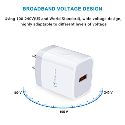 USB C Fast Charger Compatible LG Stylo 4 5 6, LG G5 G6 G7 G8 G8X V20 V30 - color: white