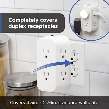 GE Outlet Extender, 6 Outlet Multi Plug Wall Power Splitter - size: 1 Pack