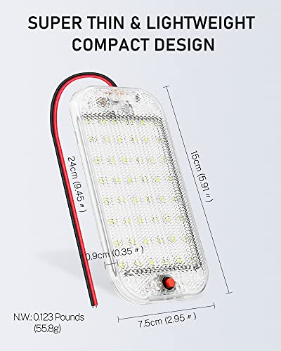 MERTTURM Dome Light for RV Interior, 48LED 800LM Ultra Bright 12 Volt LED White Lights, RV Ceiling Light with Switch Control, Ideal for Car Van Truck Camper Lorry Motorhome Boat(4 Pack) - size: 48LED-4 PACK