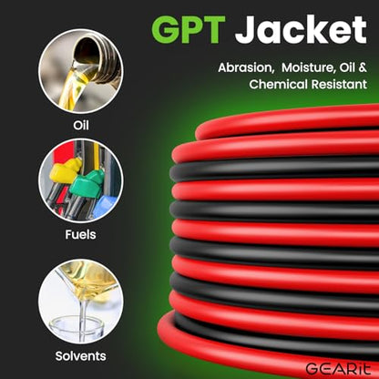 GEARit 16 Gauge Wire (200ft - Black/Red) GPT Automotive Primary Bonded Wire -2 Conductor CCA - for Car Audio, Speaker, Trailer Harness, Electrical - 200 Feet Total 16ga awg - size: 200 Feet