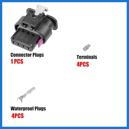 1 Set No.4F0973704 4 Way Map Sensor Connector Adapter Plug Clip Kit Replacement for VW for Audi Auto Accessories