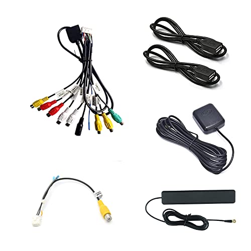 Universal Car Stereo Radio Accessories Set RCA with 4G Sim Card Slot USB Cables CAM in Adapter Mic Cable Wire Adapter Audio Video GPS 4G Antenna for Aftermarket Android Radio with 16Pin - style: 4G RCA Radio Accessories Set