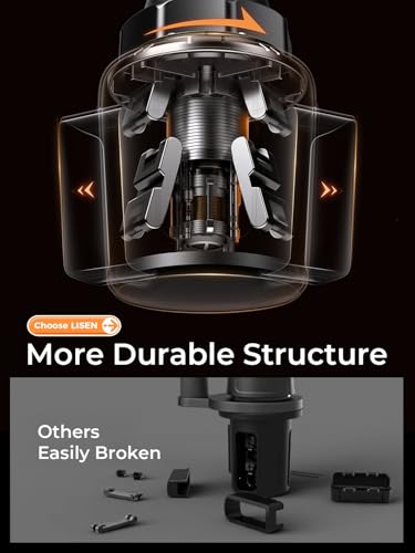 LISEN [Upgraded Version Cup Holder Phone Holder for Car, Universal 360° Adjustable Long Neck Car Phone Mount Golf Cart Truck Jeep, Compatible with iPhone Samsung Google & All 4.0-7.0 '' Phones