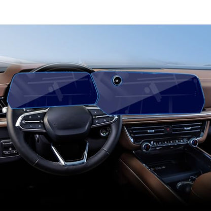 for Chevy 2026 Tahoe/Suburban LT 17.7"+11" Screen Protector Tempered Film - color: for 25-26 Tahoe/Suburban 17.7+11 Blue