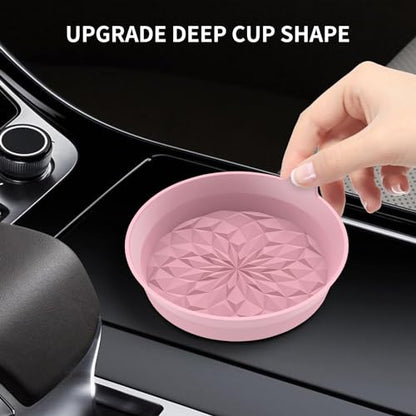 ME.FAN Car Cup Coasters [4 Pack] Silicone Cars Coasters - Universal Non-Slip Recessed Interior Accessories - Cup Holder Inserts Dusty Rose - color: 4pack-dusty Rose