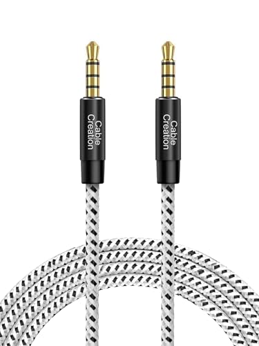 CableCreation 3.5mm TRRS Audio Cable 6FT, 4-Pole Aux Cord Hi-Fi Stereo Jack - color: Black, size: 6 Feet, style: 4-Pole